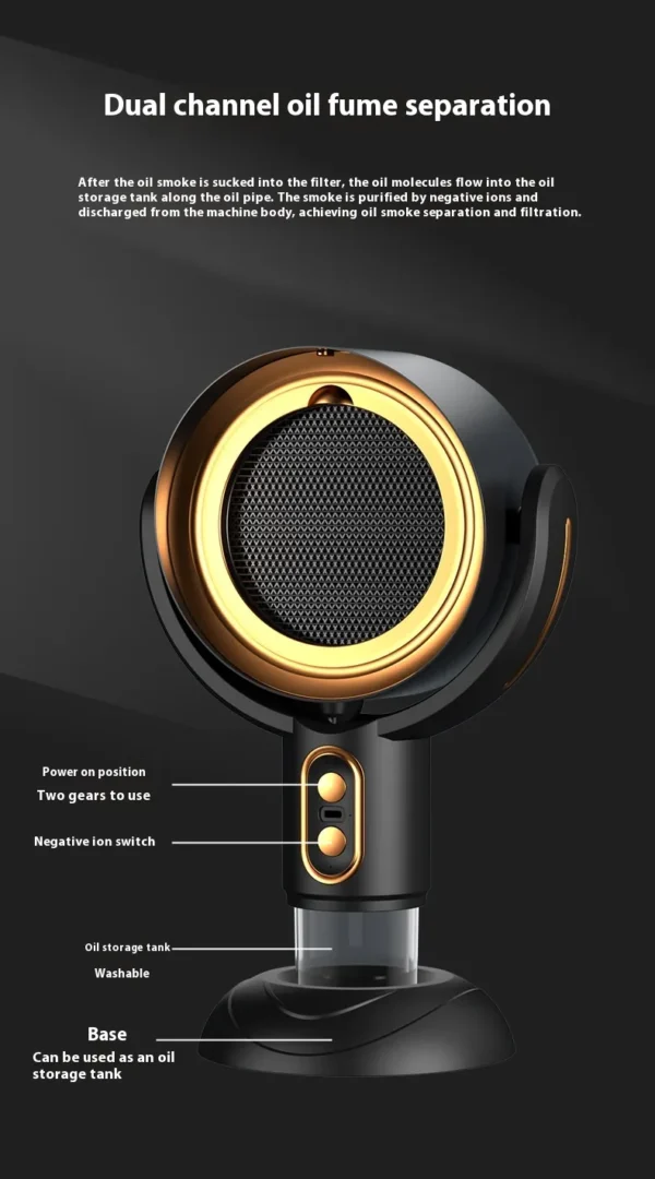 New Portable Desktop Range Hood Anion Smoke Removal Deodorant Sterilization Air Purification